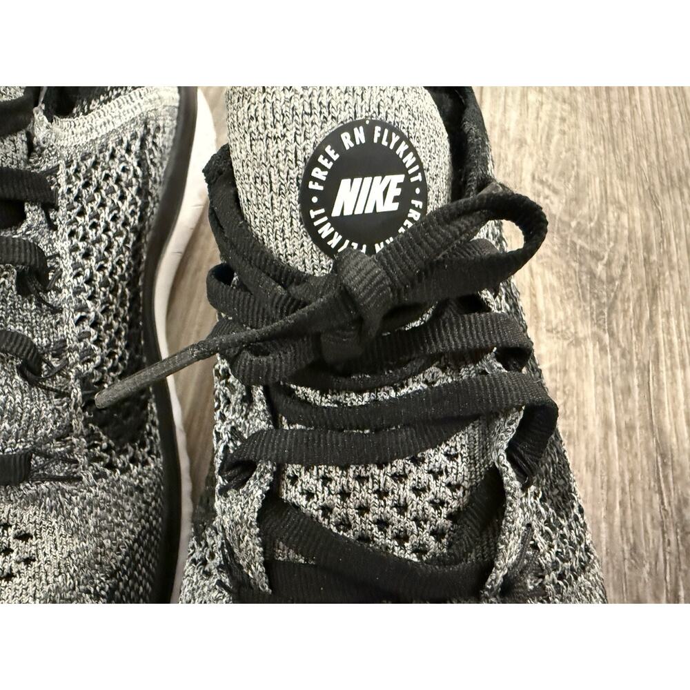 Nike Free RN Flyknit Women's Running Sneakers Size 8.5, Black/White, 942839-101 - Picture 6 of 9